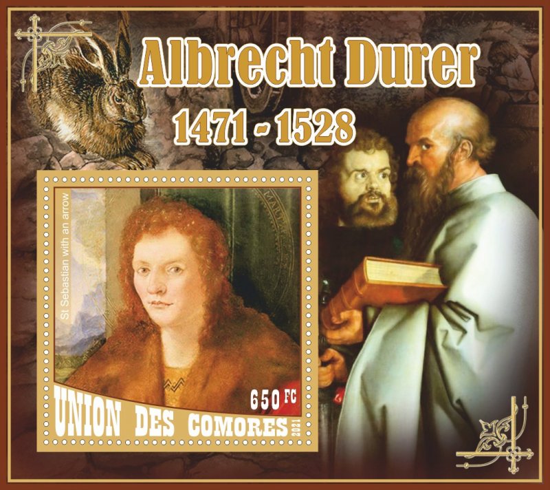 Stamps. Art, painting, Albrecht Durer 2021 8 sheets perforated ** MNH