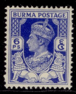 BURMA GVI SG20, 6p bright blue, M MINT.