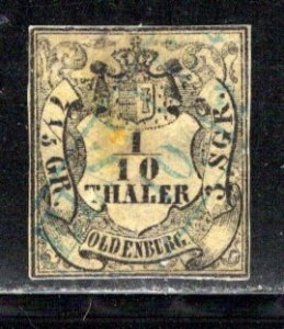 German States Oldenburg Scott # 3, used