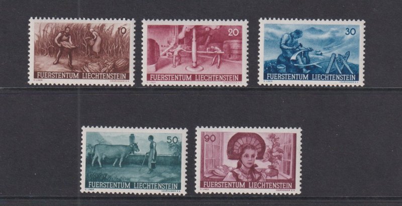 Liechtenstein  #166-170  MNH  1941  farming