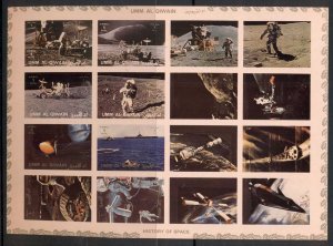 Umm Al Qiwain 1972 Mi#1194-1201B History of Space, Moon Exploration IMPERF sh...