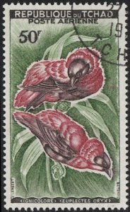 CHAD 1961 Sc C2 50F Red Bishop BIRDS Used VF