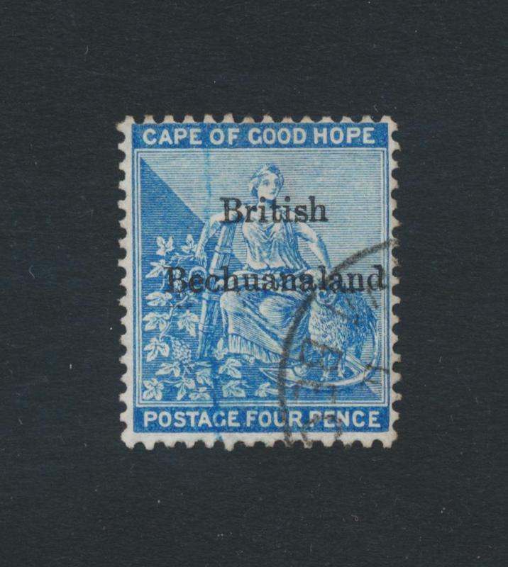 BECHUANALAND 1887, 4p BLUE, VF USED SG#3 CAT£85 (SEE BELOW)