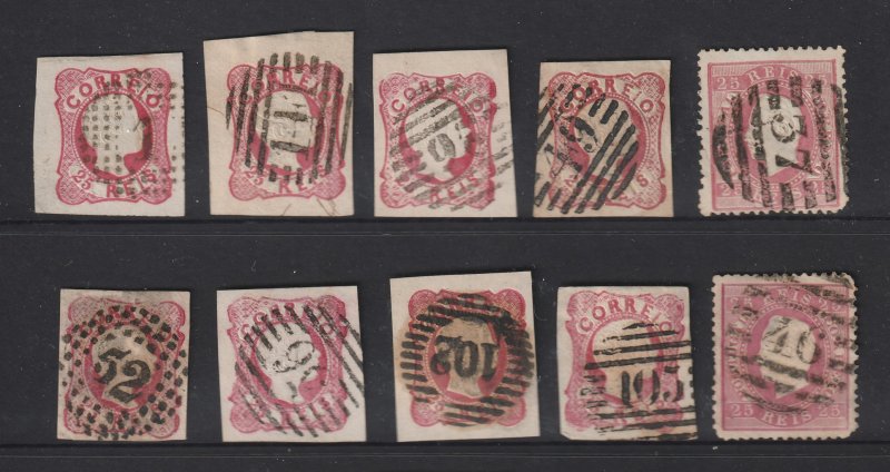 Portugal a small used lot of mainly imperfs with numeral cancel