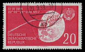 German Democratic Republic #454 Used - 1959 20pf. - Moon