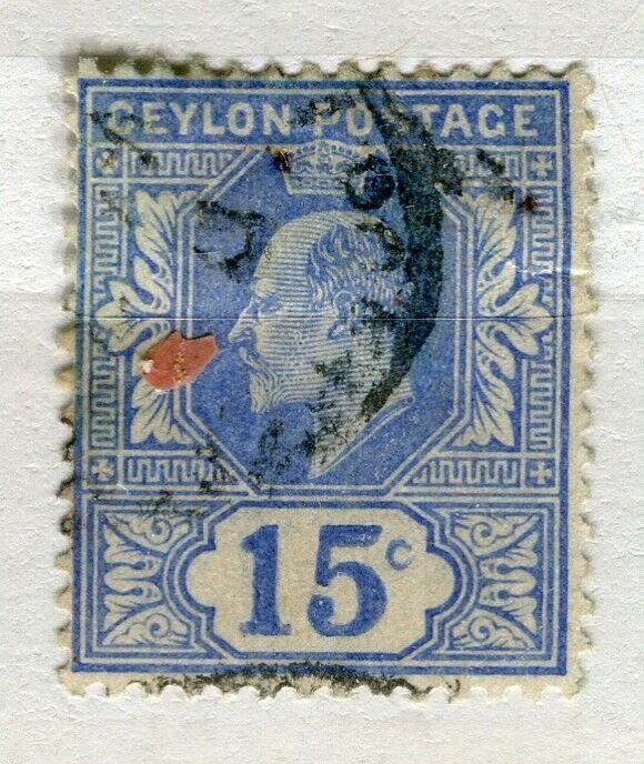 CEYLON; 1903 early Ed VII issue fine used 15c. value