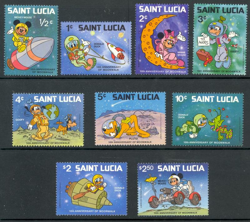 ST LUCIA 1980 Complete DISNEY SPACE YEAR OF THE CHILD Set Sc Nos. 491-499 MNH