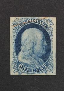 US #9 IMPERF USED VF/XF $200 LOT #5711