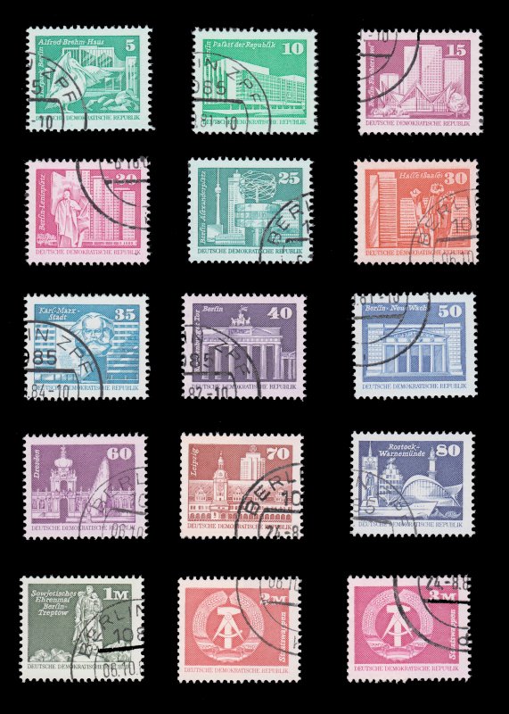 GERMANY - DDR -  STAMP SET 1980 - 81. SCOTT # 2071 - 2085. CTO