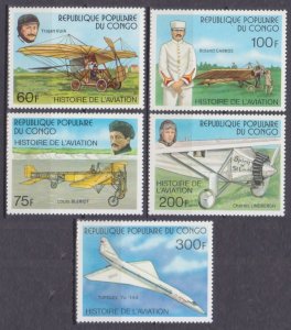 1977 Congo Brazzaville 593-597 Airplanes  9,00 €