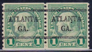 Precancel - Atlanta, GA PSS 597-42 Coil Pair - No Gum