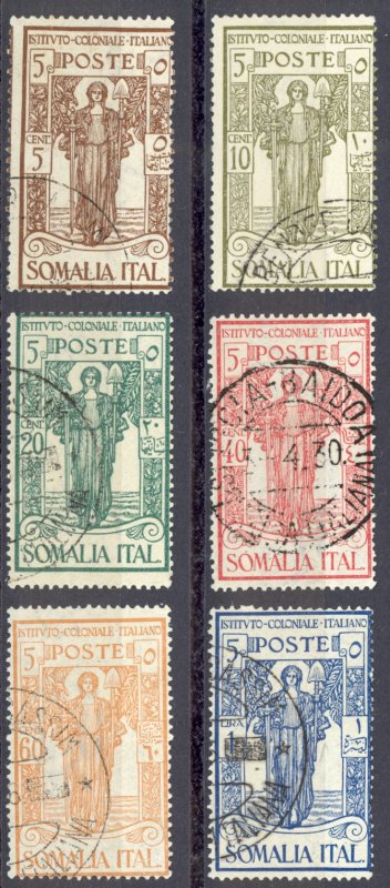 Somalia Sc# B11-B16 Used 1926 Colonial Institute Semi Postal Overprint