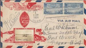 1936, Guam to Fort Worth, TX, Fwd New York, See Remark (23282)