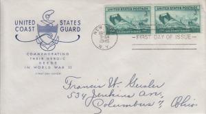 1945 US Coast Guard in WWII (Scott 936) Farnam FDC