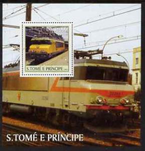 St Thomas & Prince Islands 2003 French Trains perf s/...