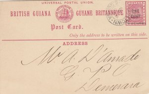 British Guiana - Nov 12, 1886 Post Card to British Guiana