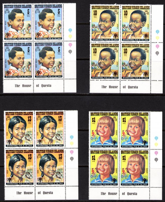 Virgin Islands 1979 Sc#356/359 YEAR OF THE CHILD/BICYCLE Block of 4 MNH