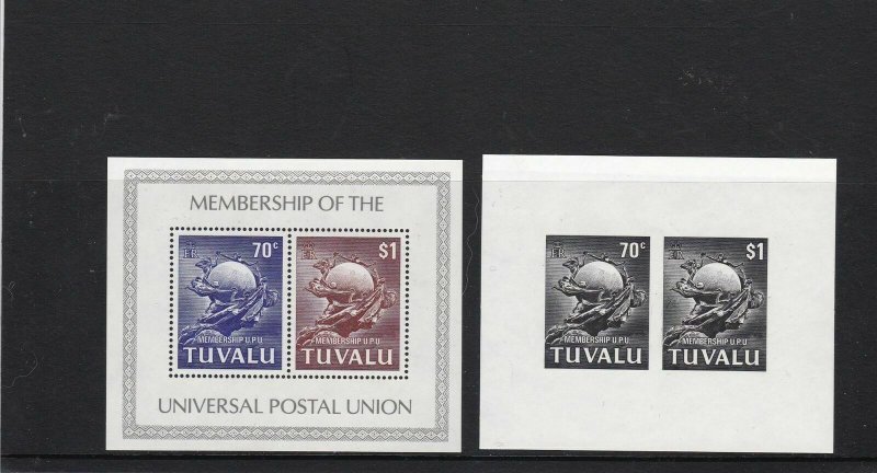 tuvalu u.p.u and proof imperf  mint never hinged  stamps ref 13308 