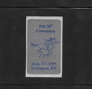 Precancel Stamp Society (PSS) Convention Seal/Label; 1999, Blue on Silver, MNH