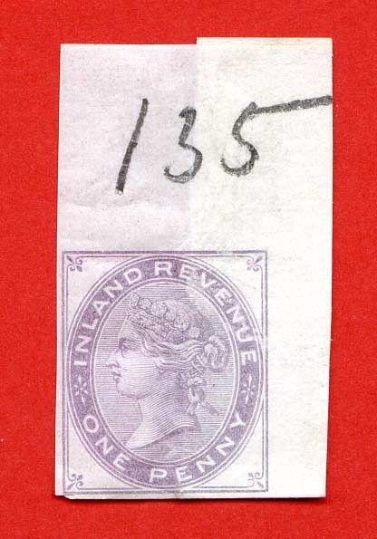 1d Lilac Postal Fiscal SGF20-22 Imprimatur Plate 135