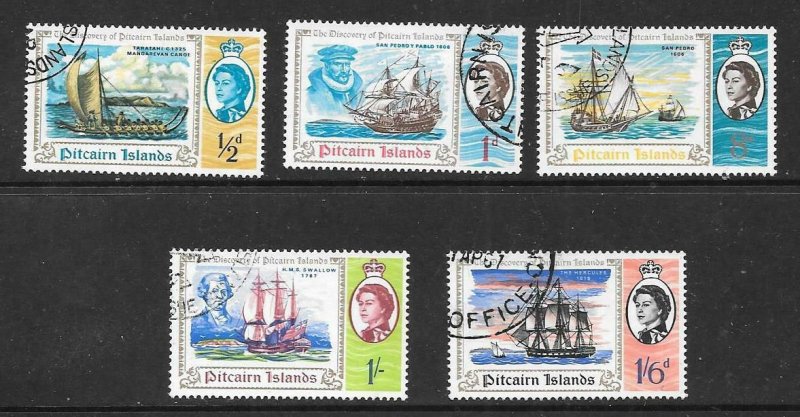 PITCAIRN ISLANDS SG64/8 1967 DISCOVERY OF PITCAIRN FINE USED