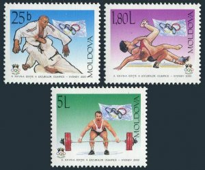 Moldova 362-364,MNH. Olympics Sydney-2000.Judo,Wrestling,Weight lifting. 