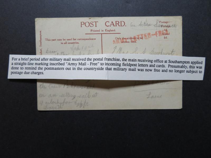 Great Britain - 1914 Scarce Army Letters - Free B.E.F. Card (I) - Z10781