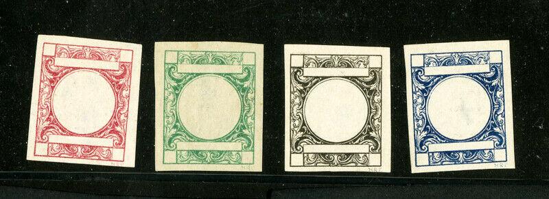 San Marino Stamps 4X Early Very Rare Essays Missing Design