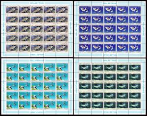 Mauritania Birds Fish 4v Full Sheets of 25 sets SG#874-877 SC#614-617 CV?220+