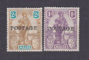 1926 Malta 103,105 MLH Overprint - POSTAGE