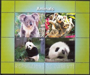 Djibouti 2011 Animals Bears Panda Koala MNH Cinderella !