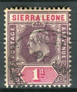 SIERRA LEONE; 1903 early ED VII issue fine used 1d. value fair Postmark