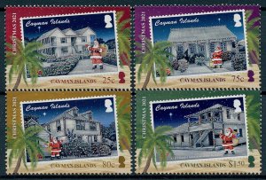 Cayman Islands 2021 MNH Christmas Stamps Santa Houses Architecture 4v Set