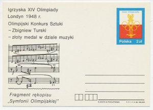 Postal stationery Poland 1980 Olympic symphony
