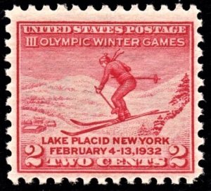 US 716 MNH VF 2 Cent Winter Olympic Games Lake Placid 1932