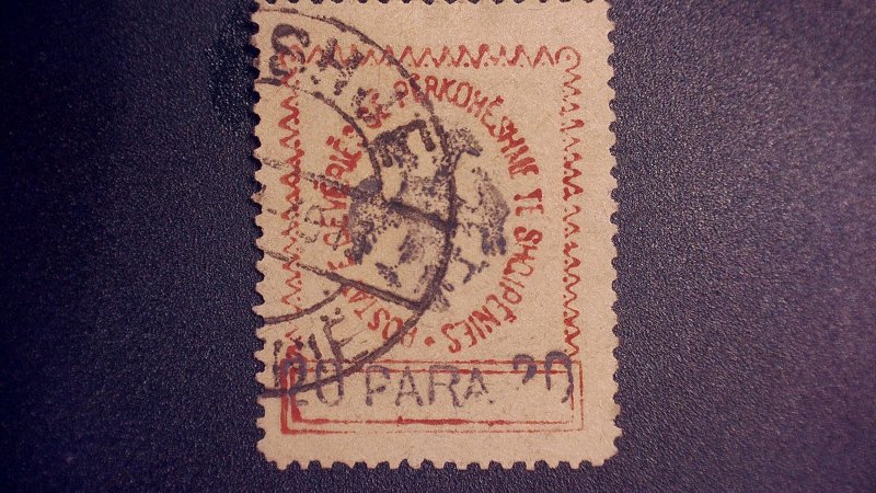 ALBANIA  29 1913 20 PA RED USED