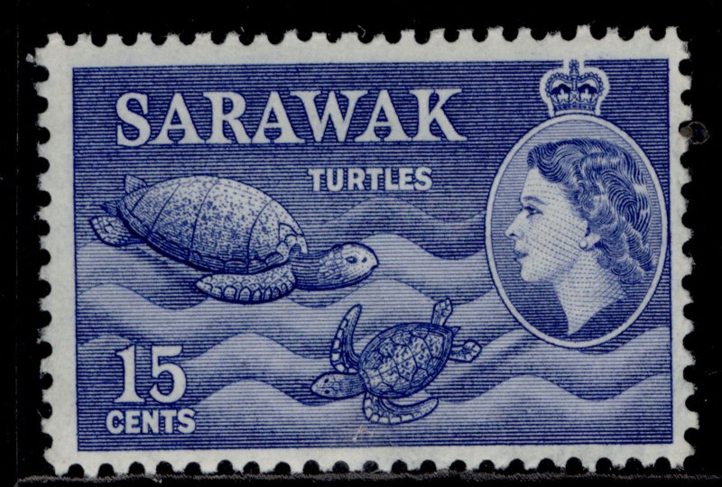 SARAWAK QEII SG195, 15c ultramarine, M MINT.