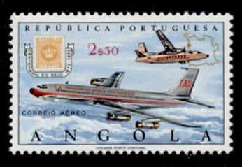 Angola C36 MNH Aircraft, Map, Stamp on Stamp