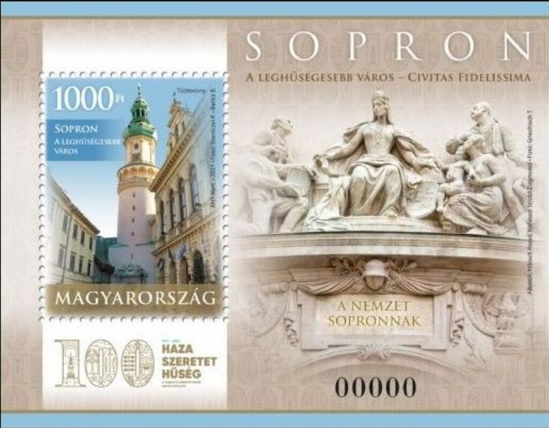 Hungary 2021 MNH Souvenir Sheet Stamps Sopron Referendum First World War I