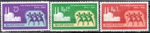 Indonesia 1961: Sc. # 520-522: MH Cpl. Set
