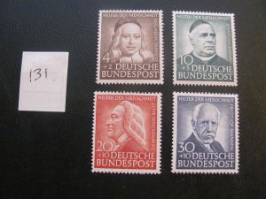 GERMANY 1953 MNH SC B334-337 SEMI POSTAL SET  XF  (131)