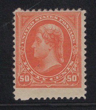 MINT US Stamp Scott #260 50c Orange Jefferson Mint Previously Hinged SCV $475