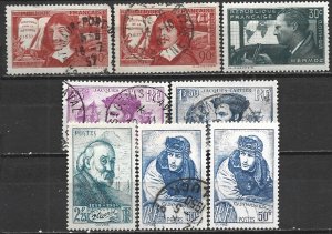 COLLECTION LOT 21509 FRANCE 8 MH/USED STAMPS 1934+ CV+$30