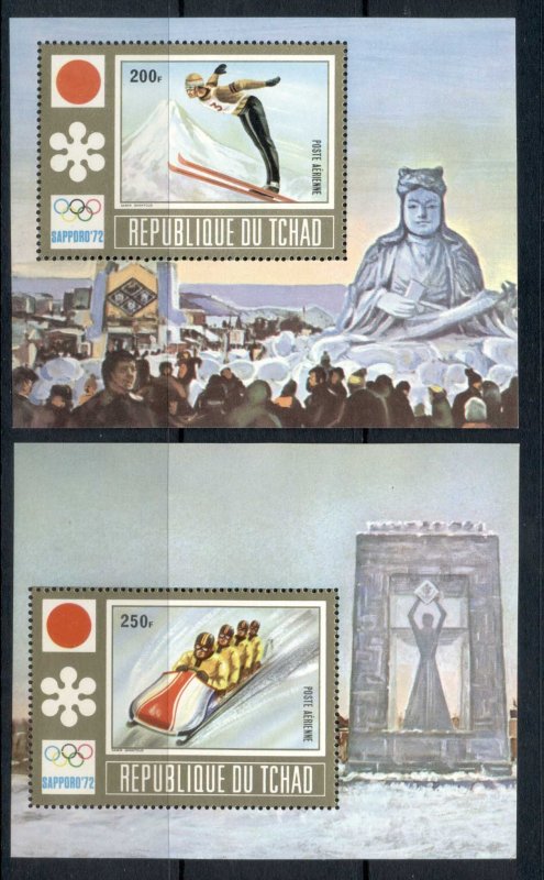 Chad 1972 Winter Olympics Sapporo 2xMS MUH