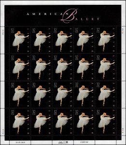 US #3237 32¢ BALLET MNH PANE OF 20 #P3333