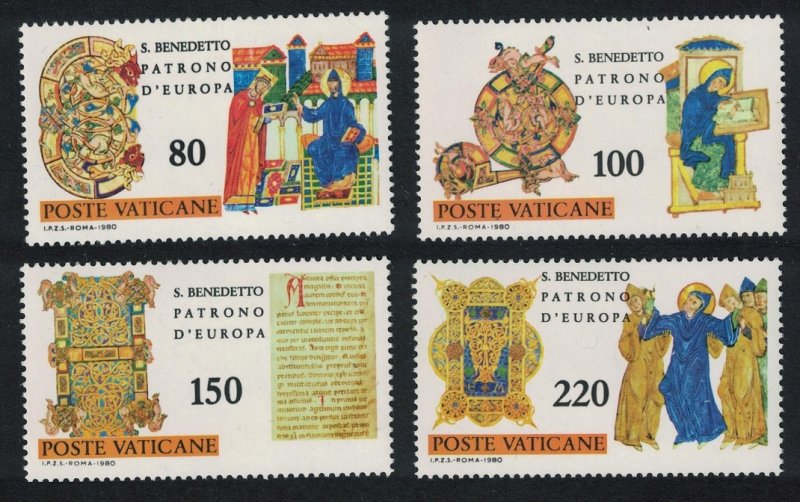 Vatican 1500th Birth Anniversary of St Benedict 4v 1980 MNH SC#668-671