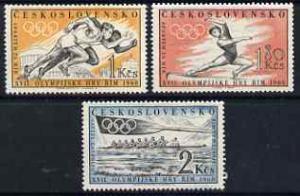 Czechoslovakia 1960 Rome Olympic Games perf set of 3 unmo...