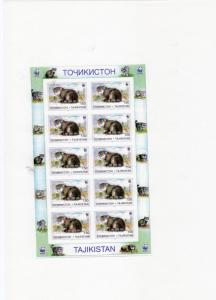 Tajikistan 1996 Sc#92/95 WWF Pallas Cats 4 Sheetlets  IMPERFORATED PROOFS