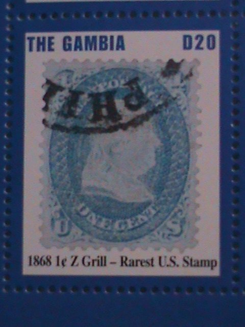 THE GAMBIA: RARE AND FAMOUS STAMPS MINIATURE SHEET MINT NOT HING