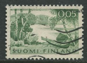 Finland - Scott 380 - Lake & Rowboat -1961- Used - Single 5m Stamp